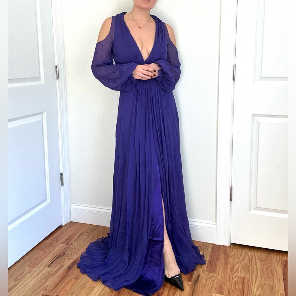 Gorgeous One Of A Kind Silk Evening Gown - Picture 5 of 12